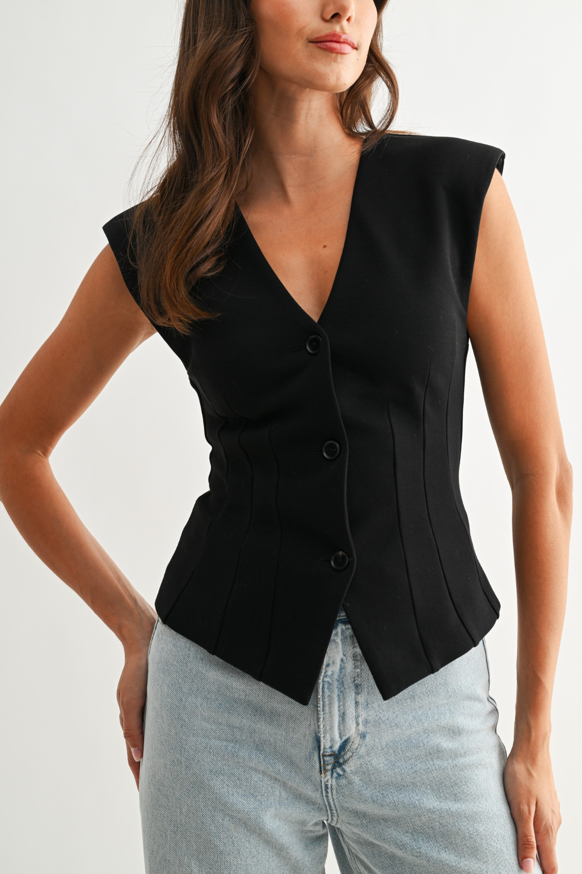 Tailored Sleeveless Vest Top