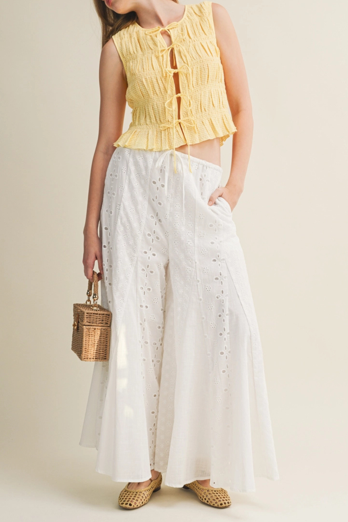 Smocked Sleeveless Top