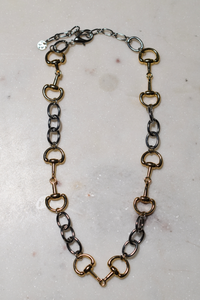 Mixed Metal Snaffle Necklace
