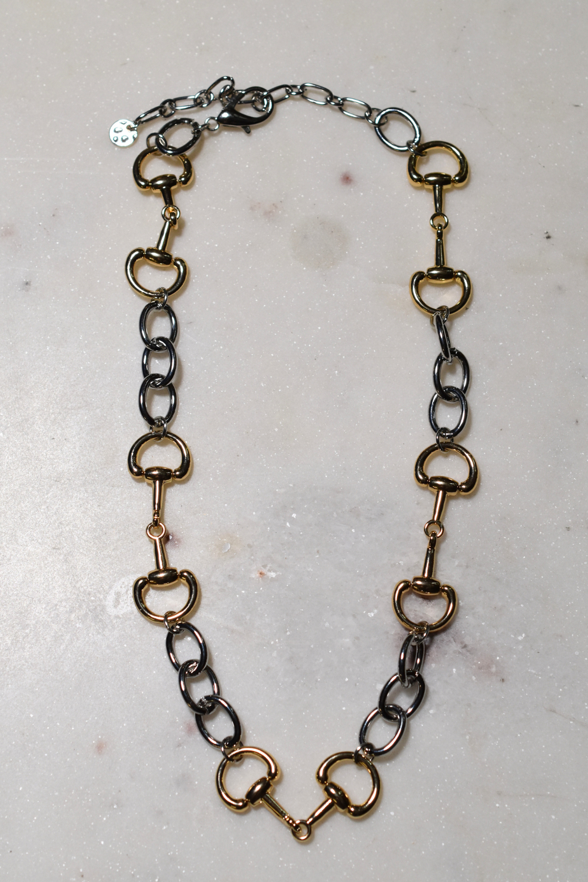 Mixed Metal Snaffle Necklace