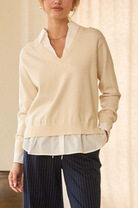 SRB Double Layer Collared Sweater Top