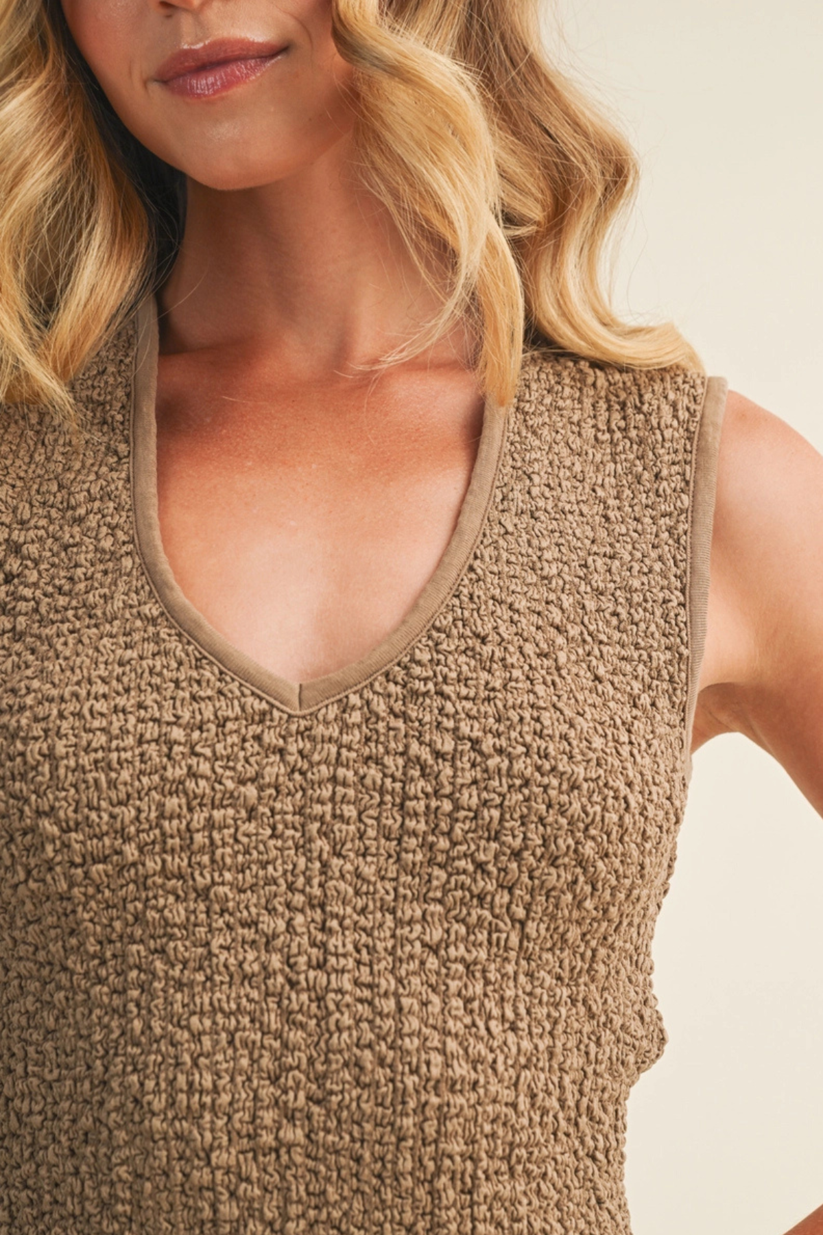 Sleeveless Textured Top