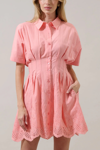 Sammie Collared Eyelet Mini Dress