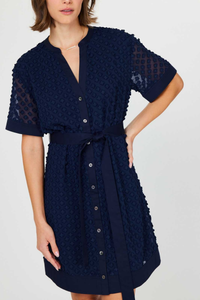 Textured Button Down Dress