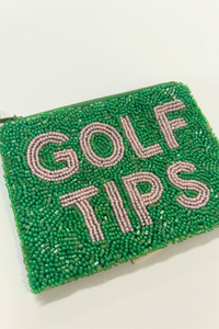 Golf Tips Beaded Coin Purse