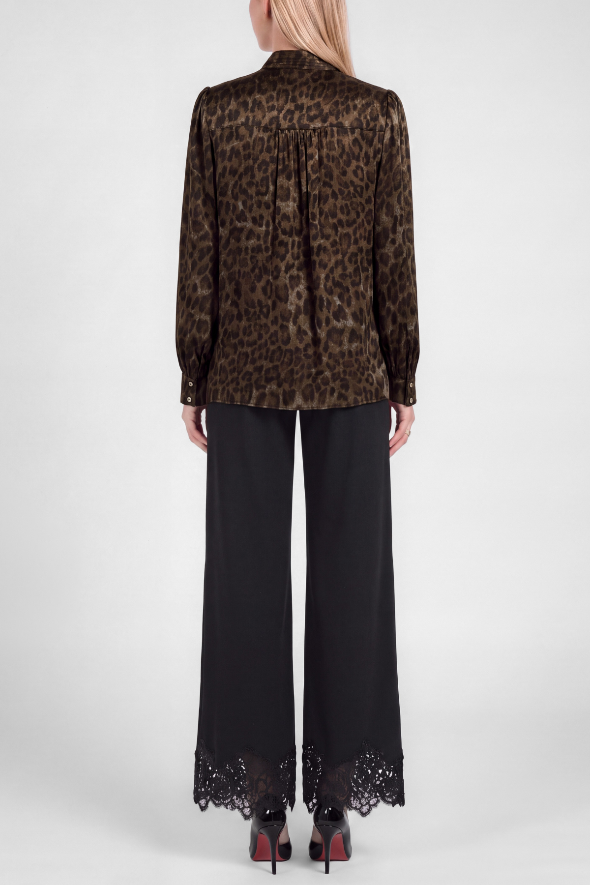 Leopard Print Long Sleeve Blouse