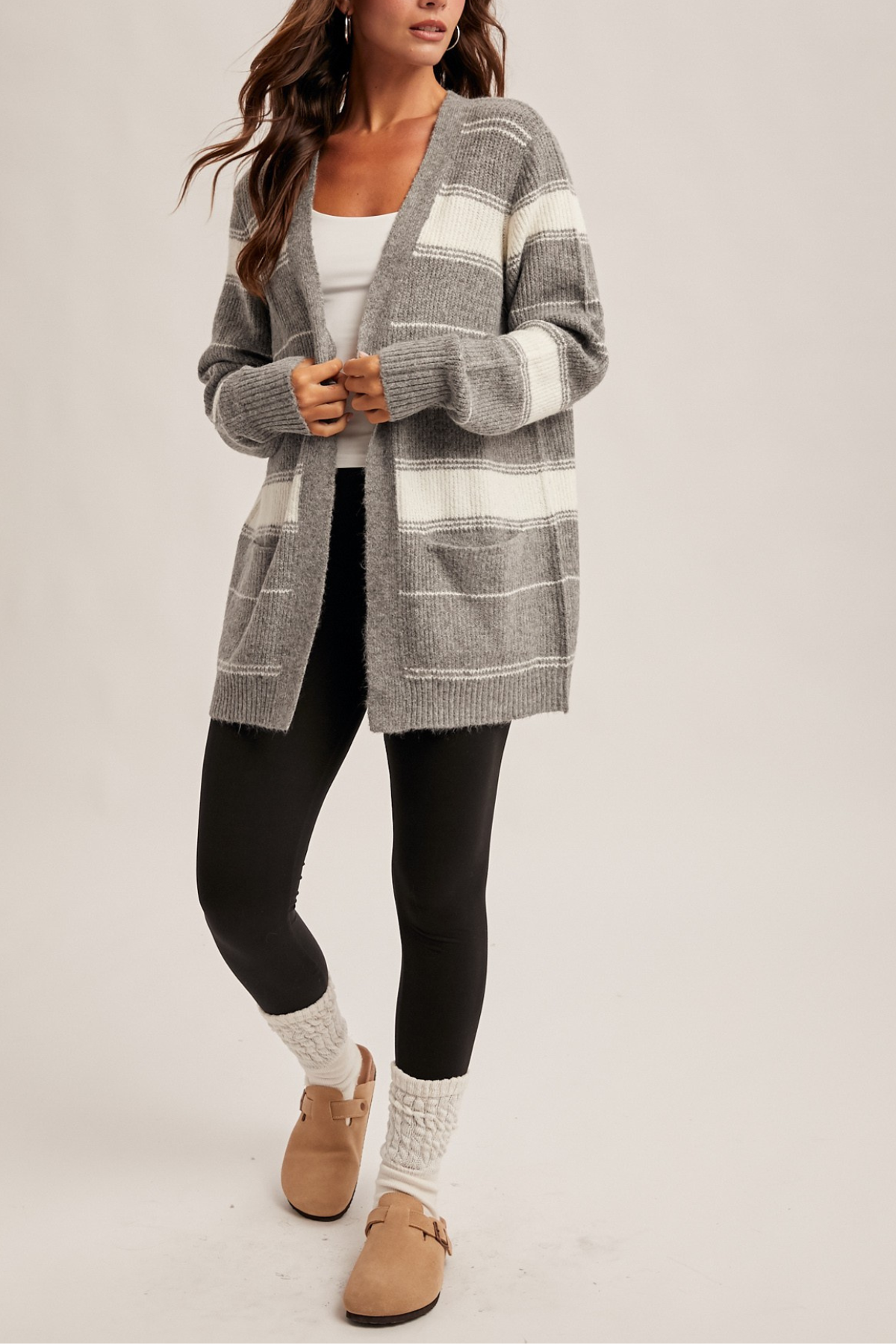 Stripe Open Cardigan