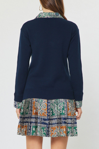 Woven Combo Sweater Dress