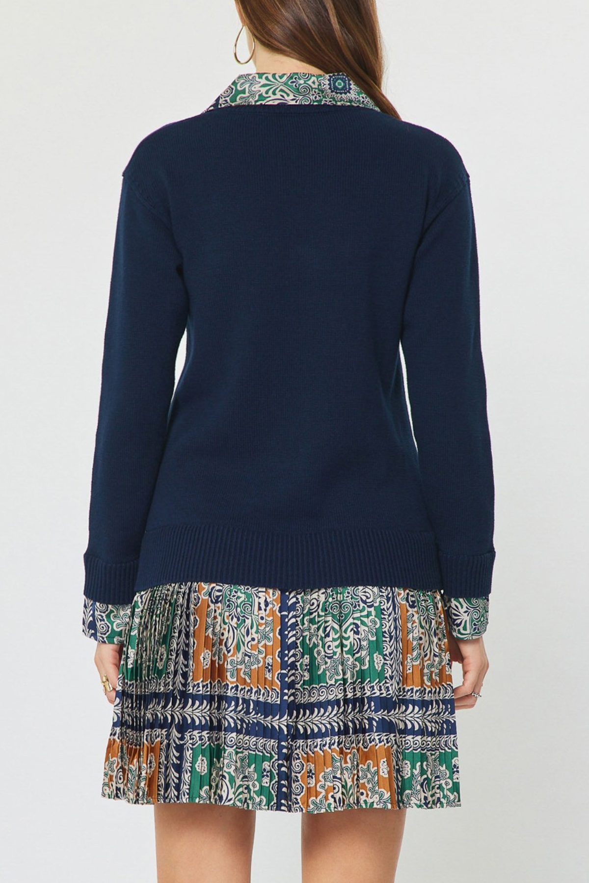 Woven Combo Sweater Dress