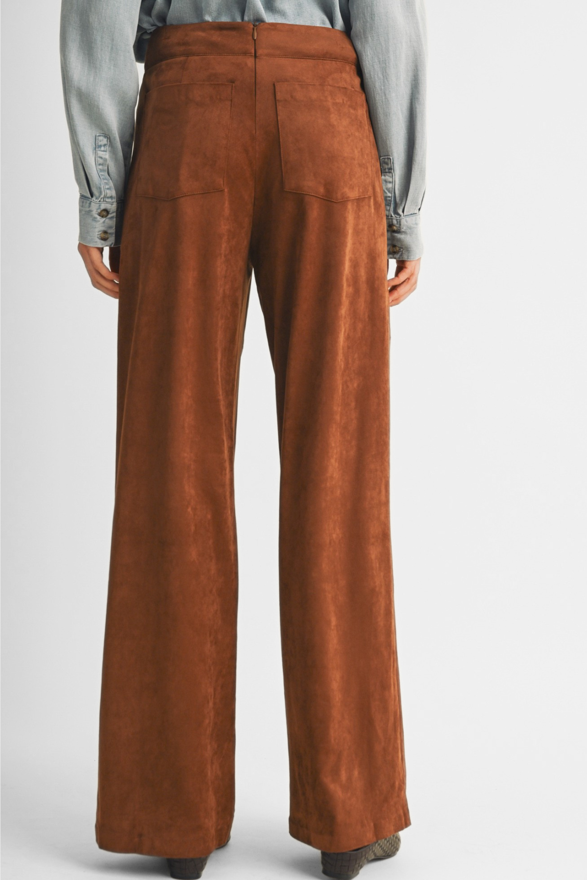 High Waisted Suede Trousers