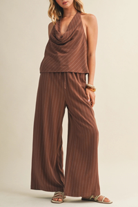 Drawstring Waist Stripe Pants