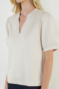 Soft Suede V-Neck Top