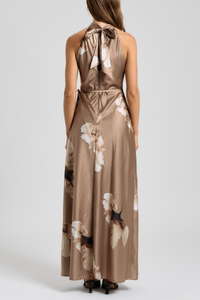 Floral Halter Neck Maxi Dress