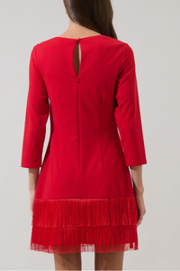 Venetia Fringe Long Sleeve Mini Dress