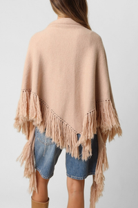 Maxine Fringe Knit Poncho