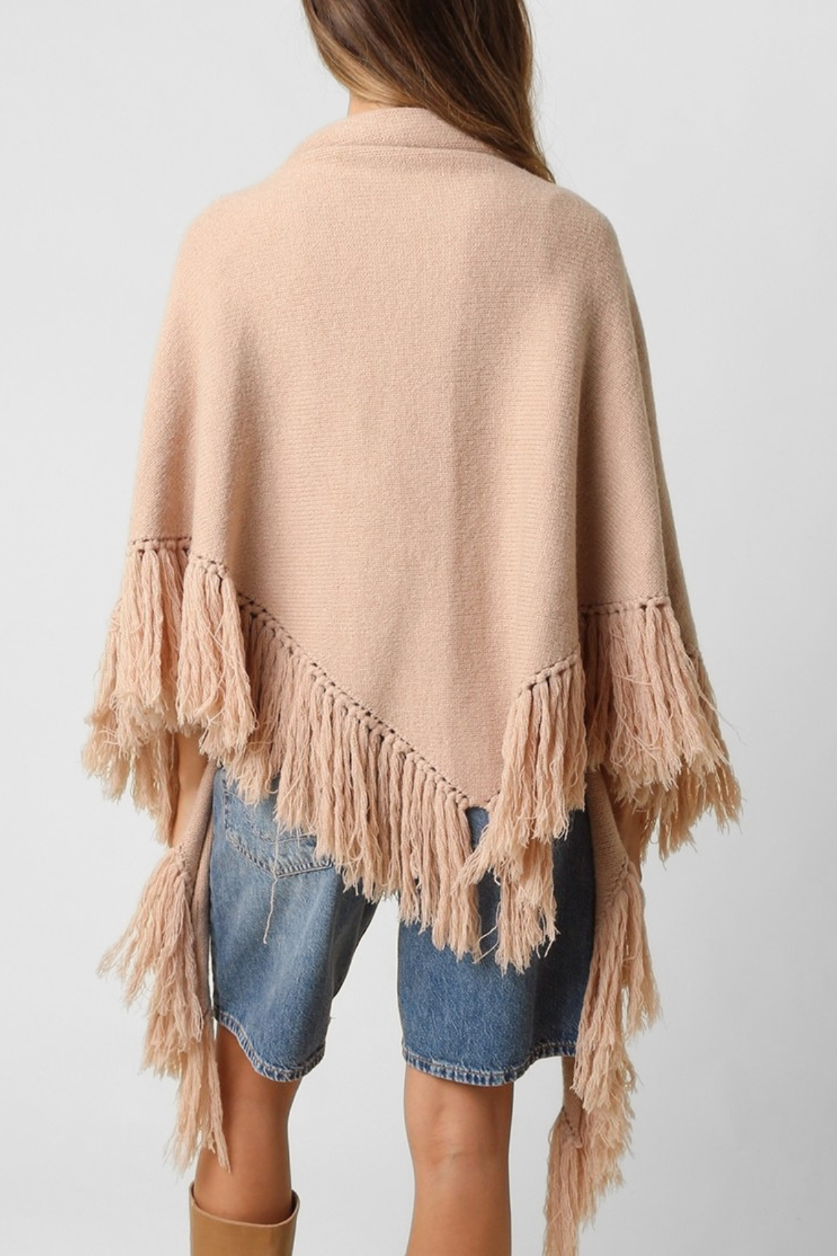 Maxine Fringe Knit Poncho