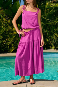 Gathered Drawcord Skirt