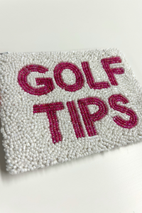 Golf Tips Beaded Coin Purse