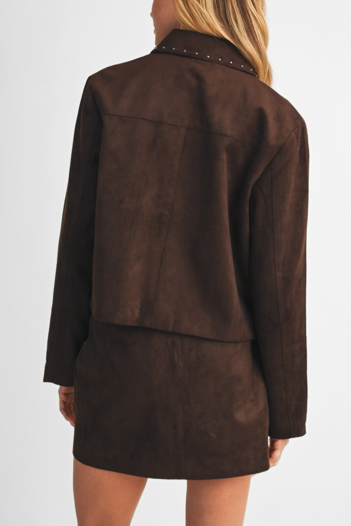 Studded Faux Suede Jacket