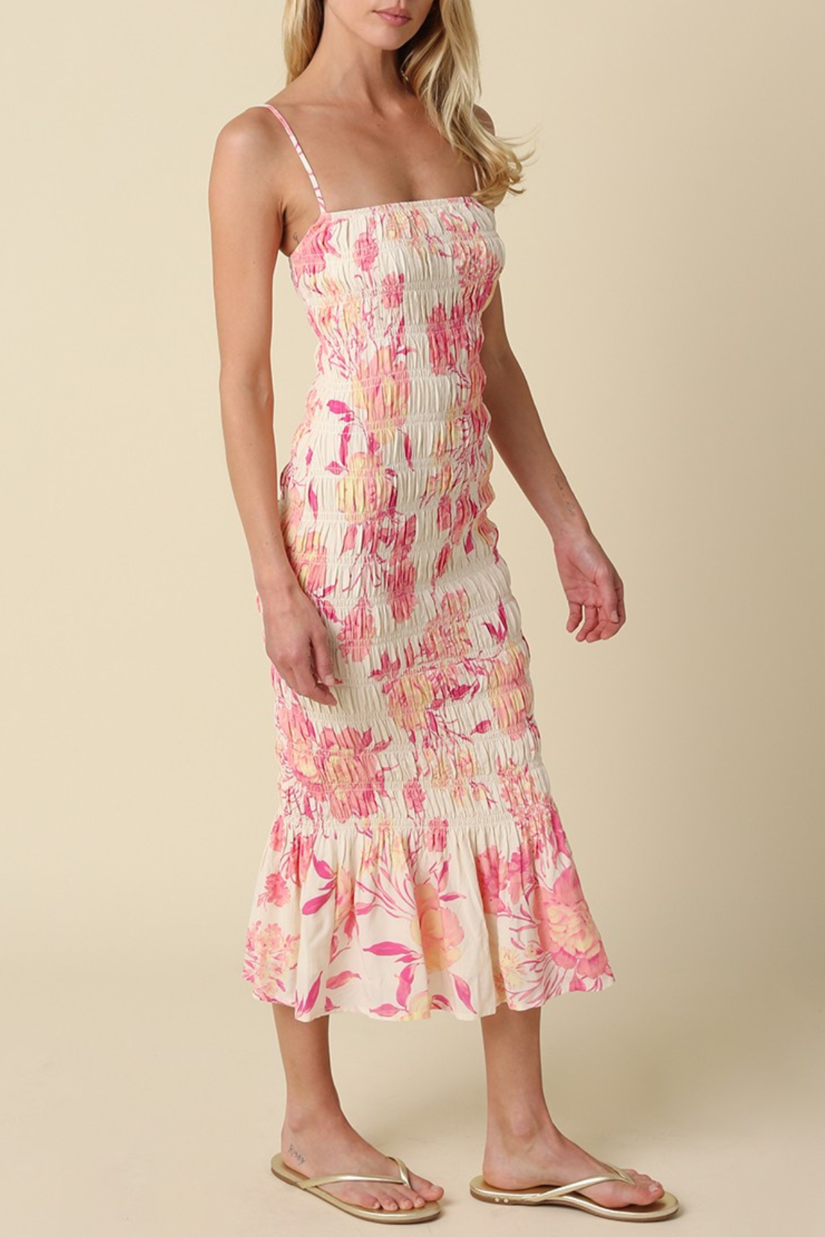Angie Floral Smocked Maxi Dress