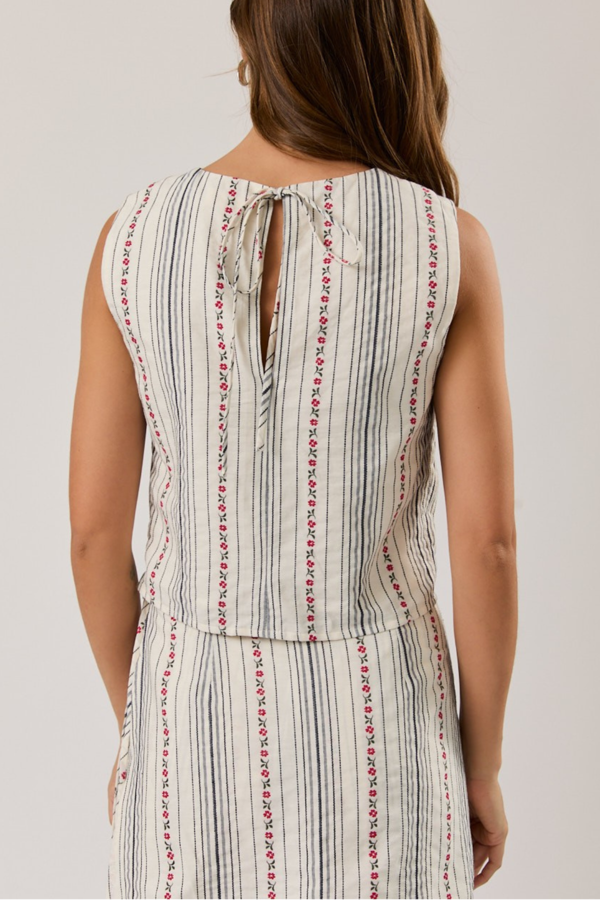 Ava Stripe And Tie Top