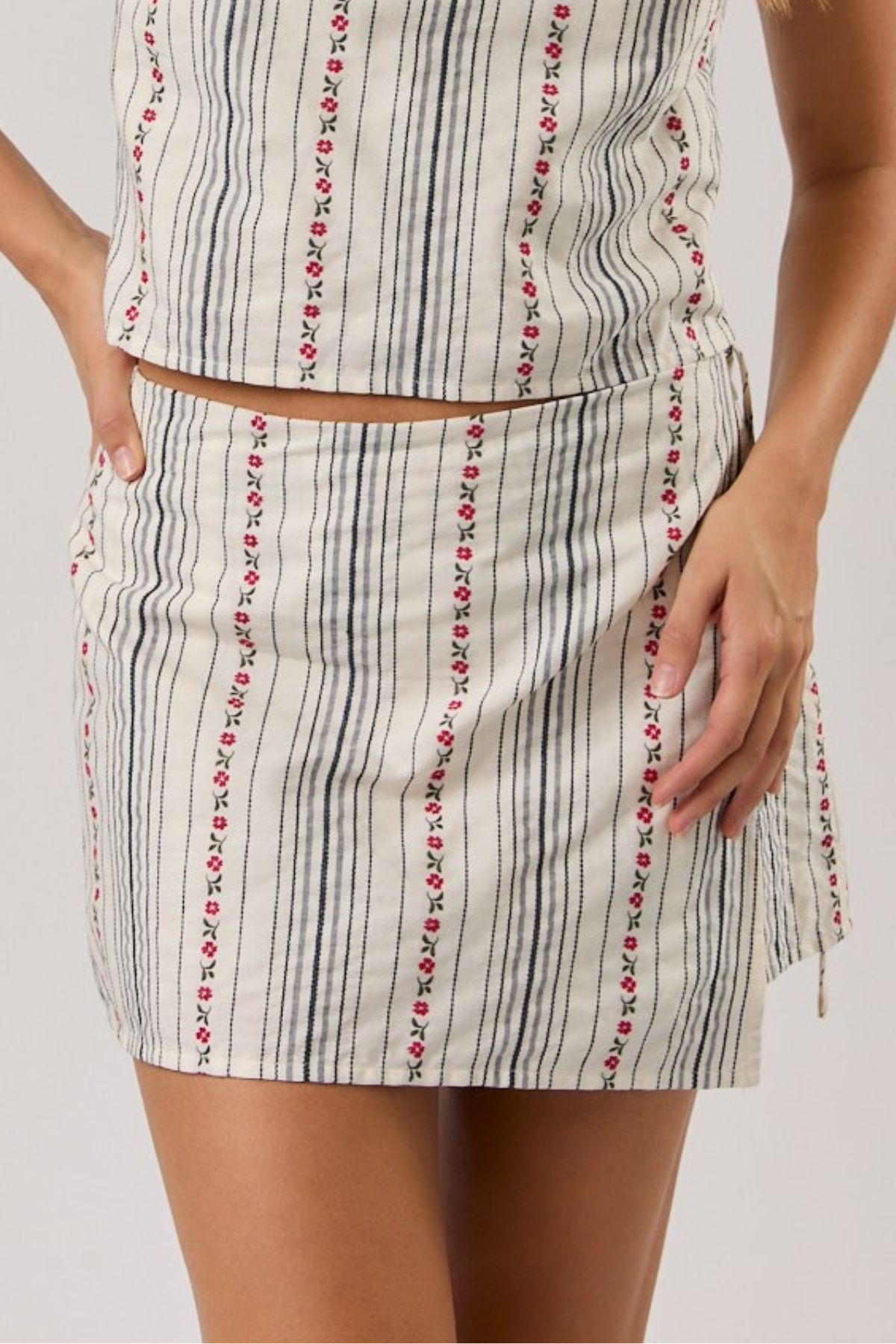 Ava Stripe and Tie Skort