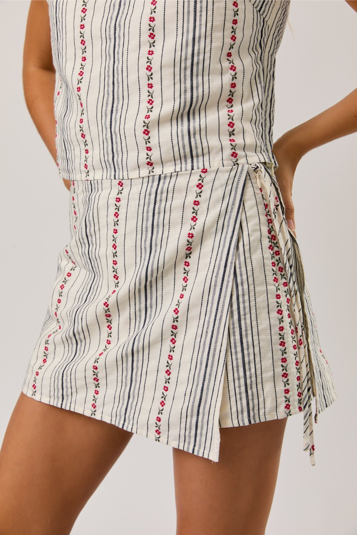 Ava Stripe and Tie Skort