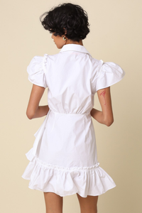 Avah Ruffle Wrap Mini Dress