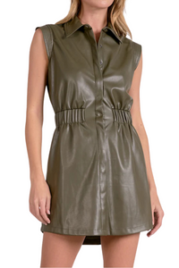 Elan Faux Leather Dress