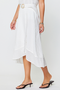Asymmetric Hem A-Line Midi Skirt
