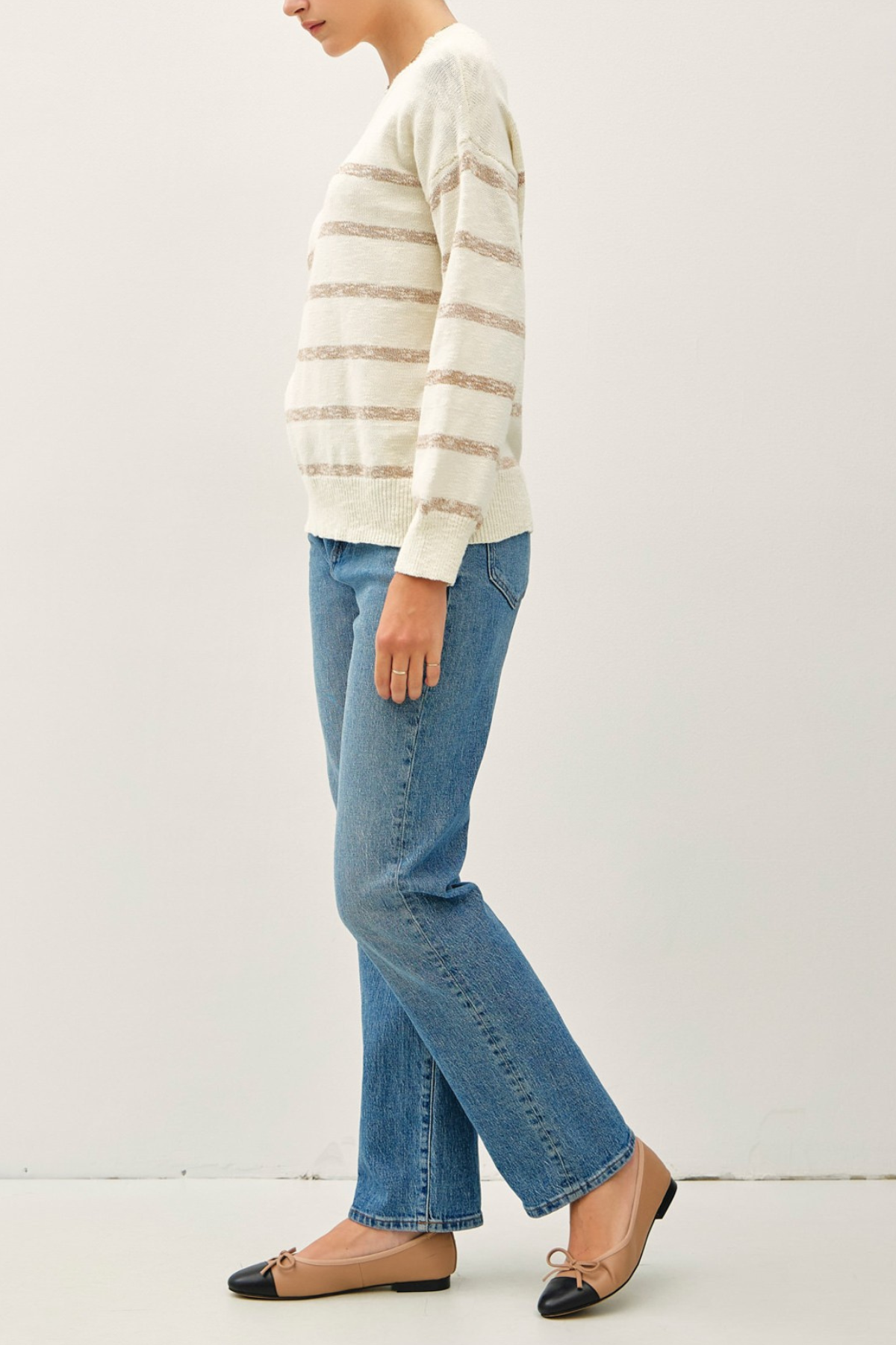 Lexi Drop Shoulder Striped Sweater