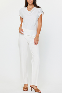 Drape Cowl Neck Cap Sleeve Top