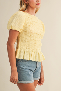Smocked Puff Sleeve Top