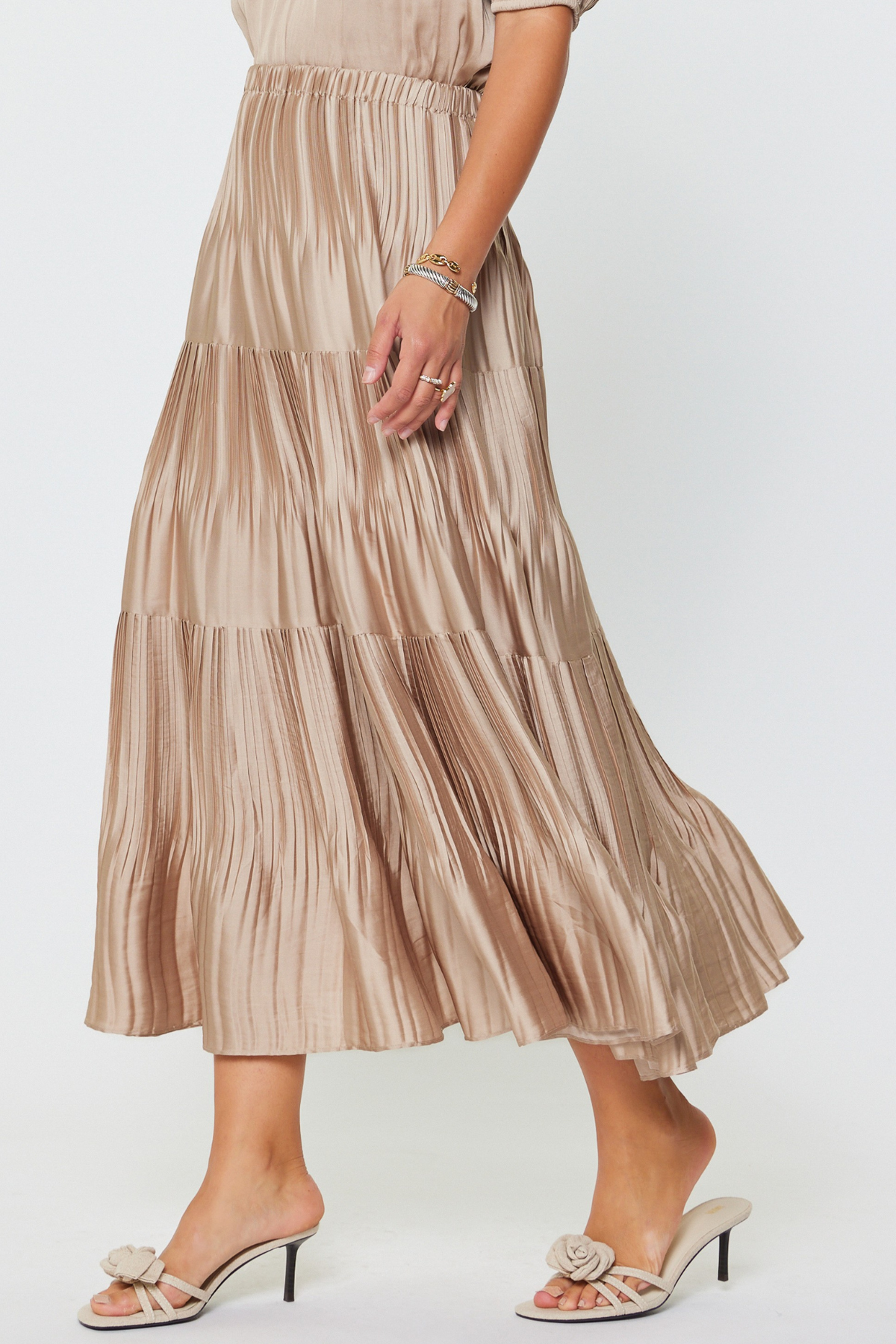 Pleated Tiered Skirt
