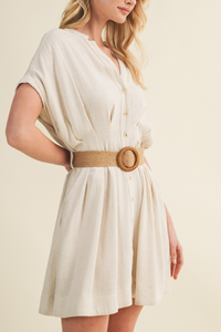 Belted Button Down Dress