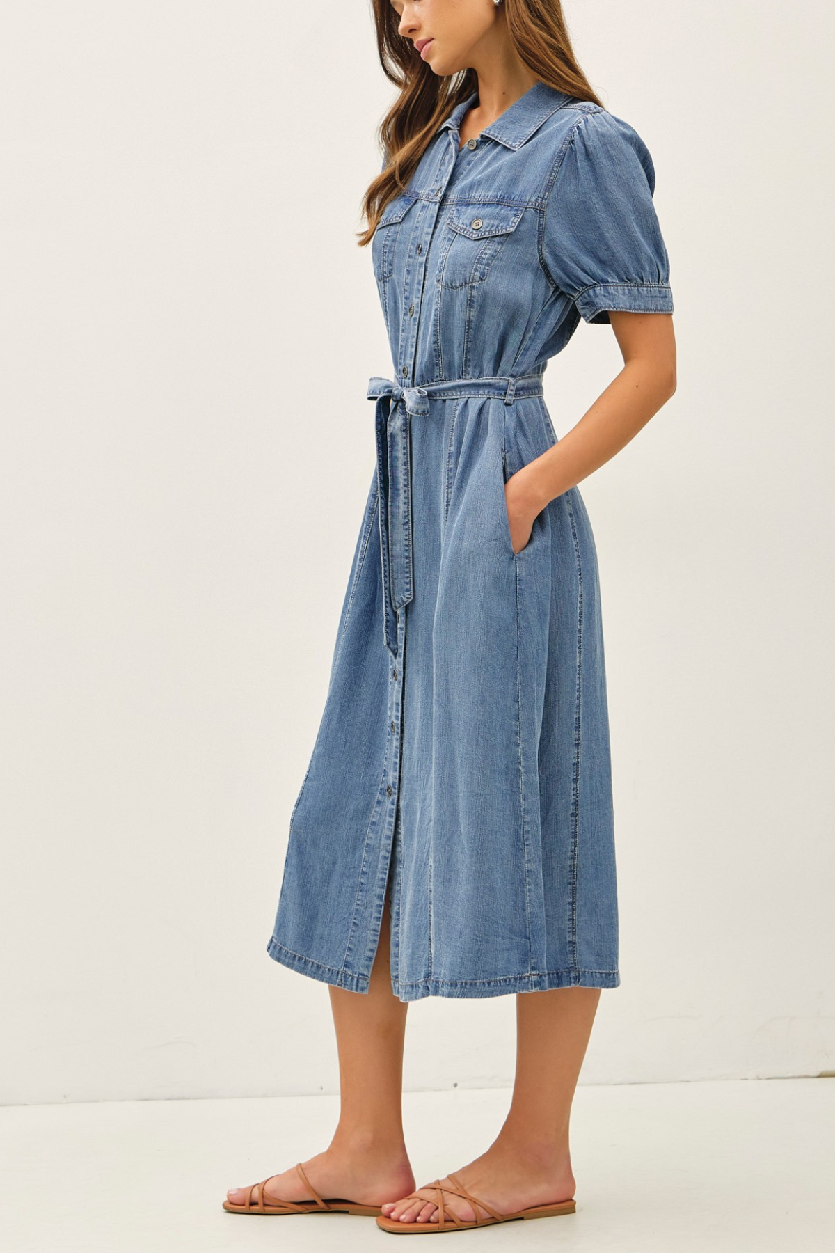 Lexi Puff Sleeved Shirt Dress