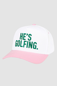 He's Golfing Vintage Trucker Hat