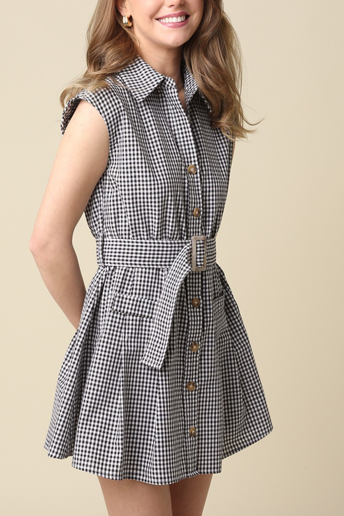 Norah Gingham Belted Dress