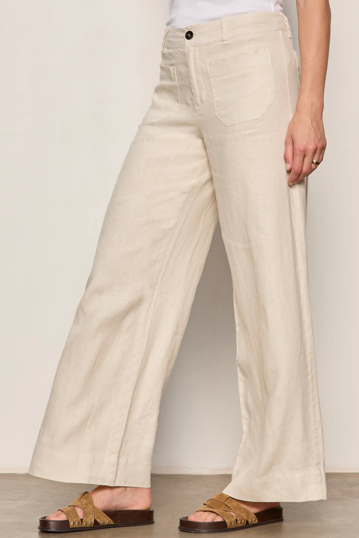 Sanctuary Linen Marine Wide Leg Pant
