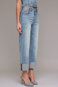 Hidden Ella High Rise Cuffed Wide Straight