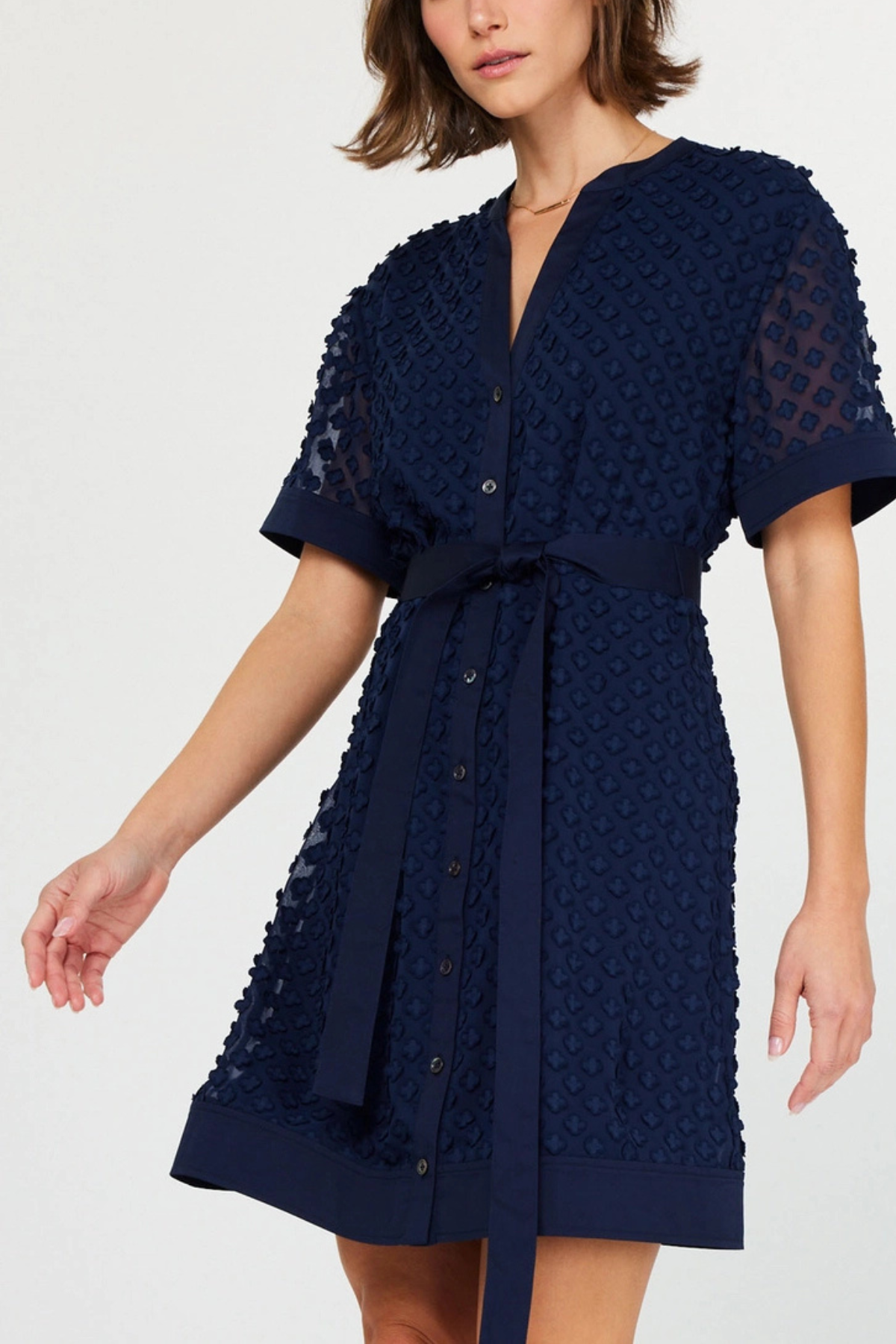 Textured Button Down Dress