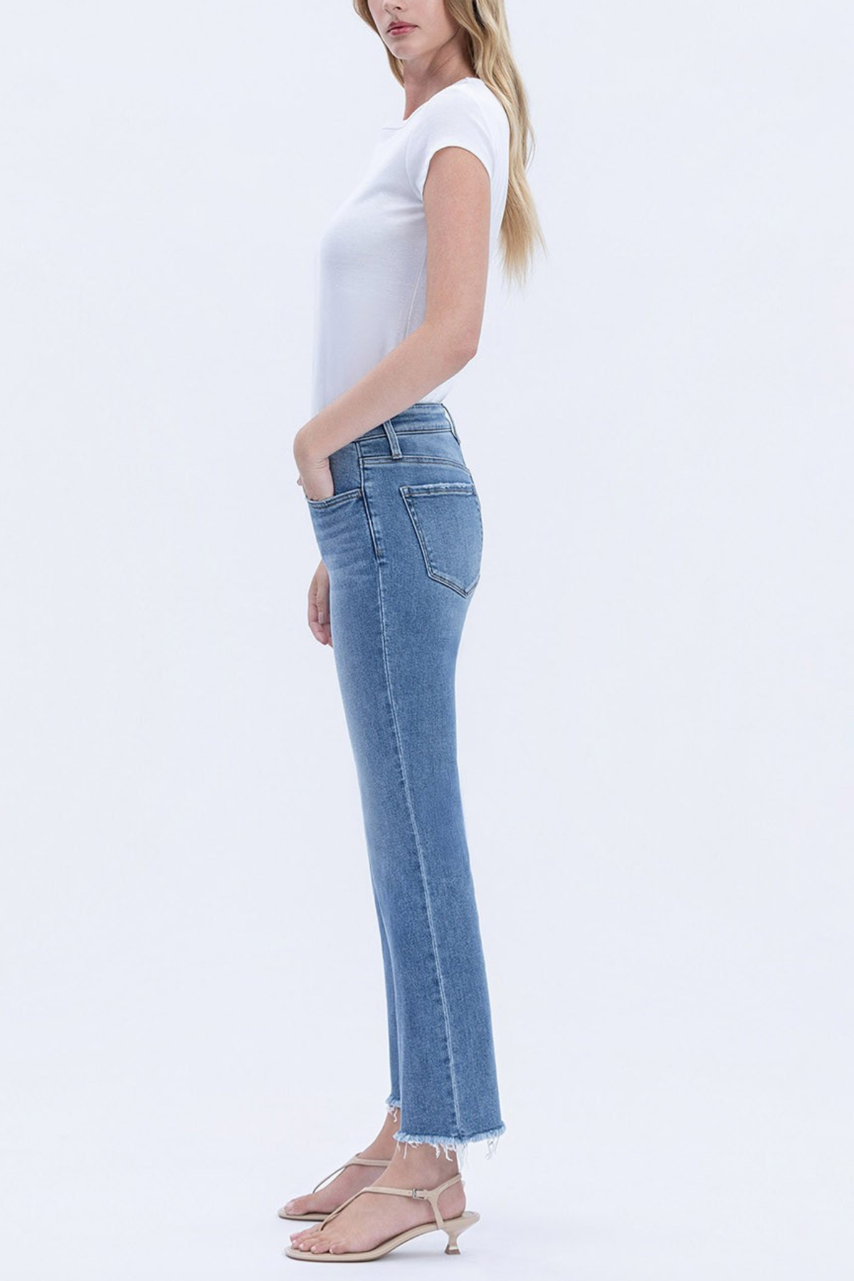 Vervet Mid Rise Crop Straight Jeans