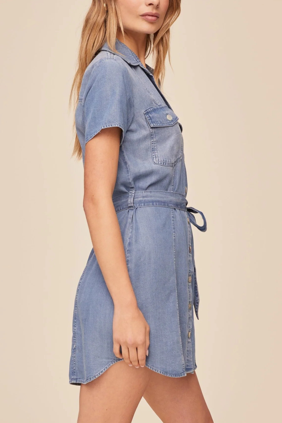 Bella Dahl Short Sleeve Seamed Shirt Dress