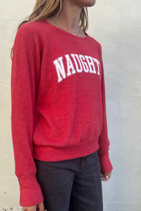 Naughty Lightweight Brushed Fleece Pullover Sweater
