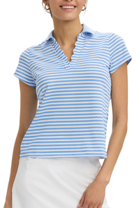 Renwick Stripe Scallop Placket Polo