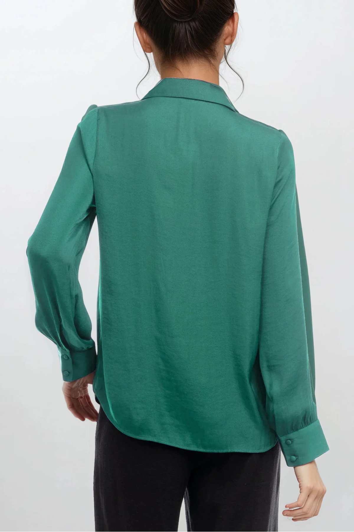 Classic V-Neck Button Down Blouse