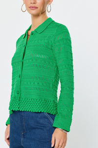 Open Knit Long Sleeve Cardigan
