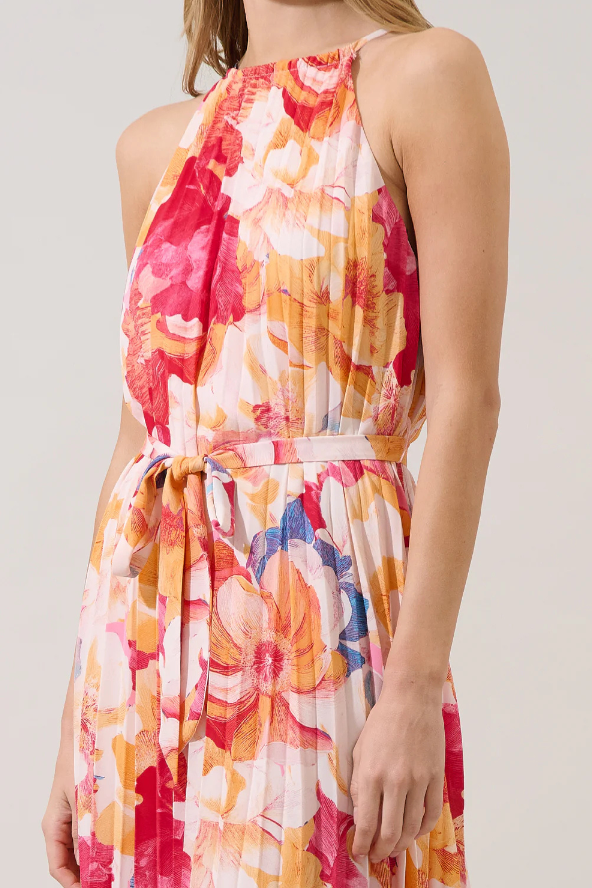 Maly Pleated Midi Dress