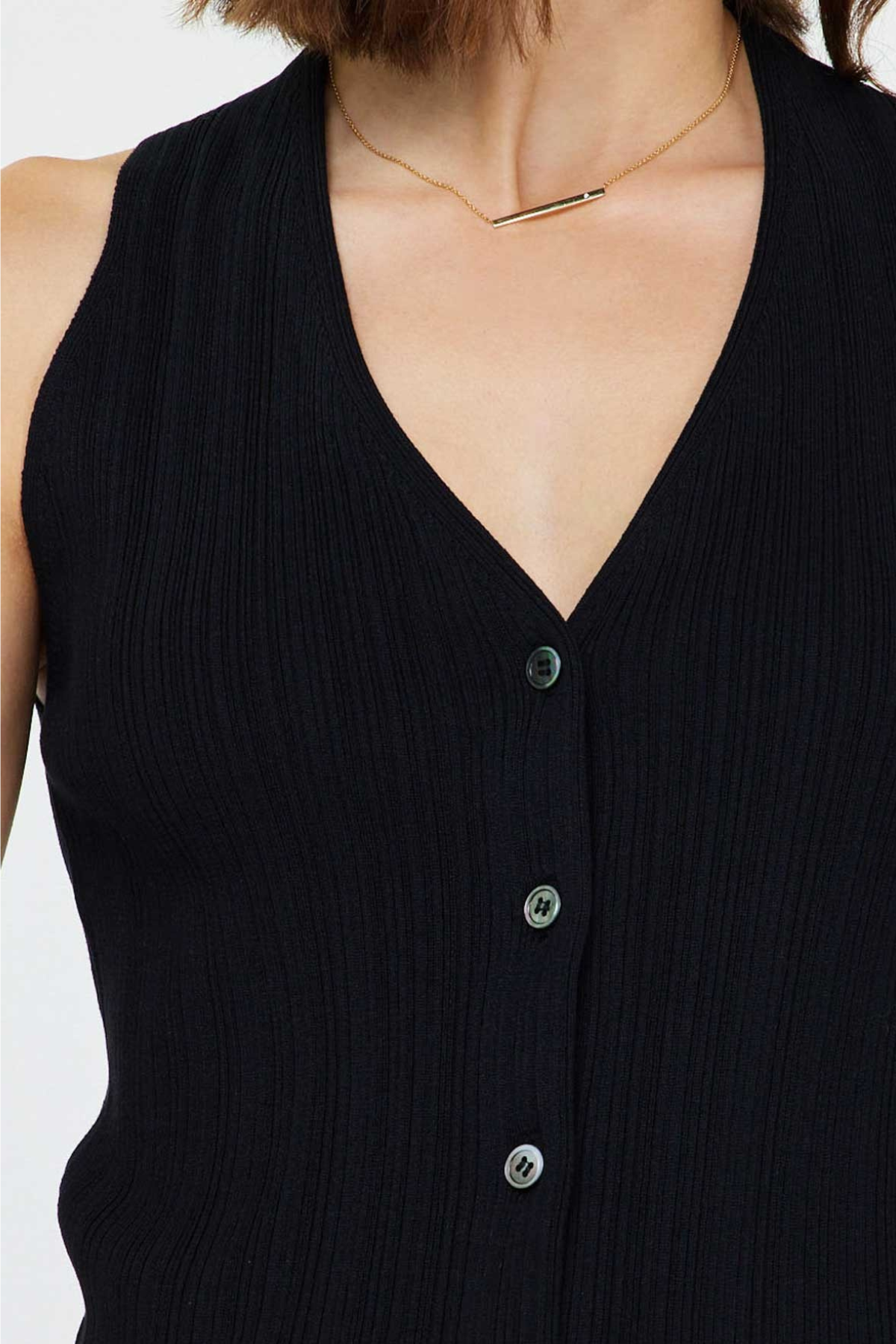 Pleated Sleeveless Sweater Top