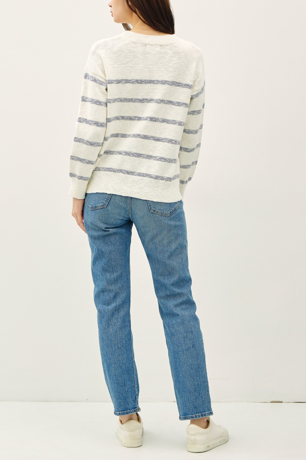 Lexi Drop Shoulder Striped Sweater